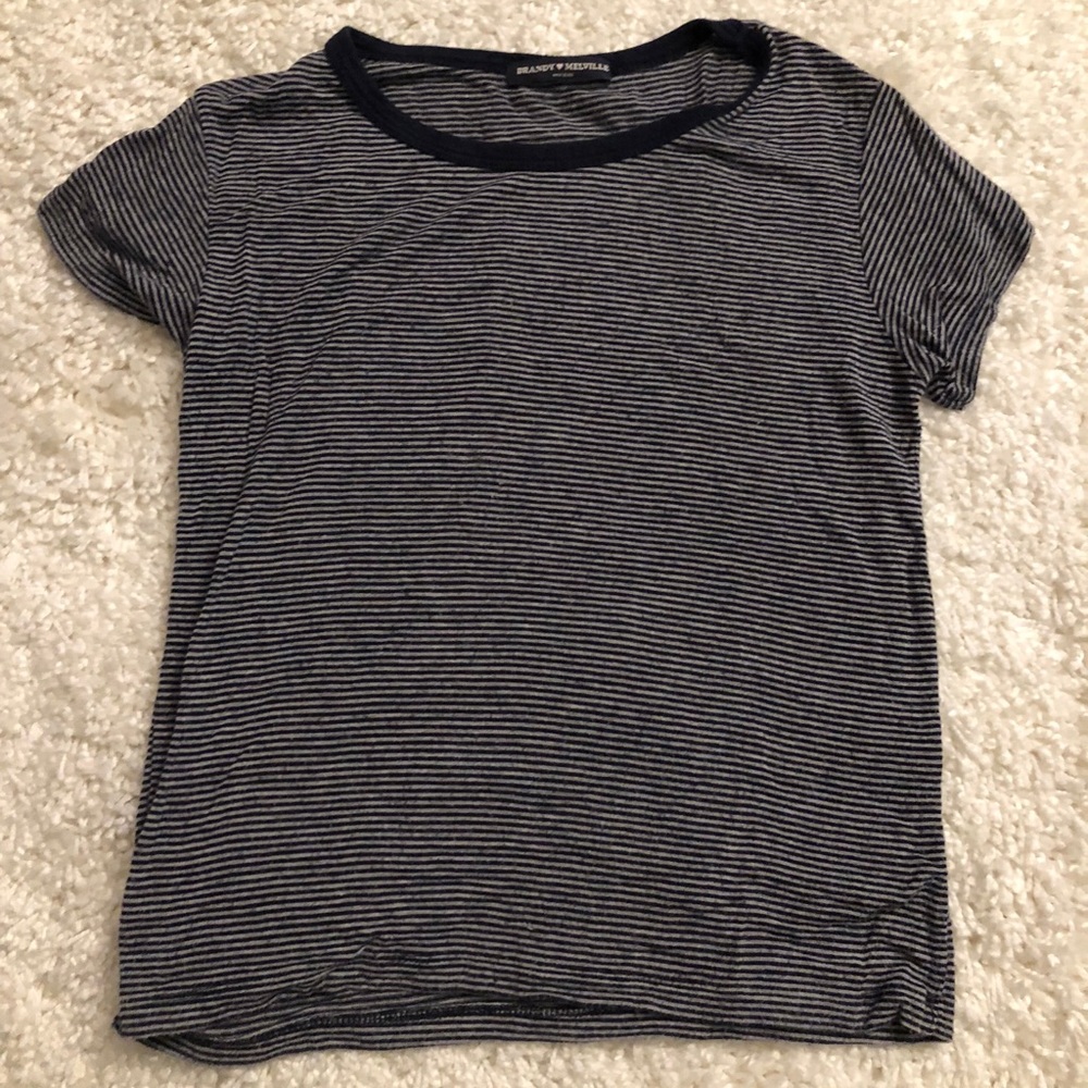 Brandy Melville Grey/Black Striped Shirt